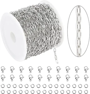 32,8 Fuß 304 Edelstahl Kette Großpackung Silber Büroklammer Ketten für Schmuck... - Bild 1 von 3