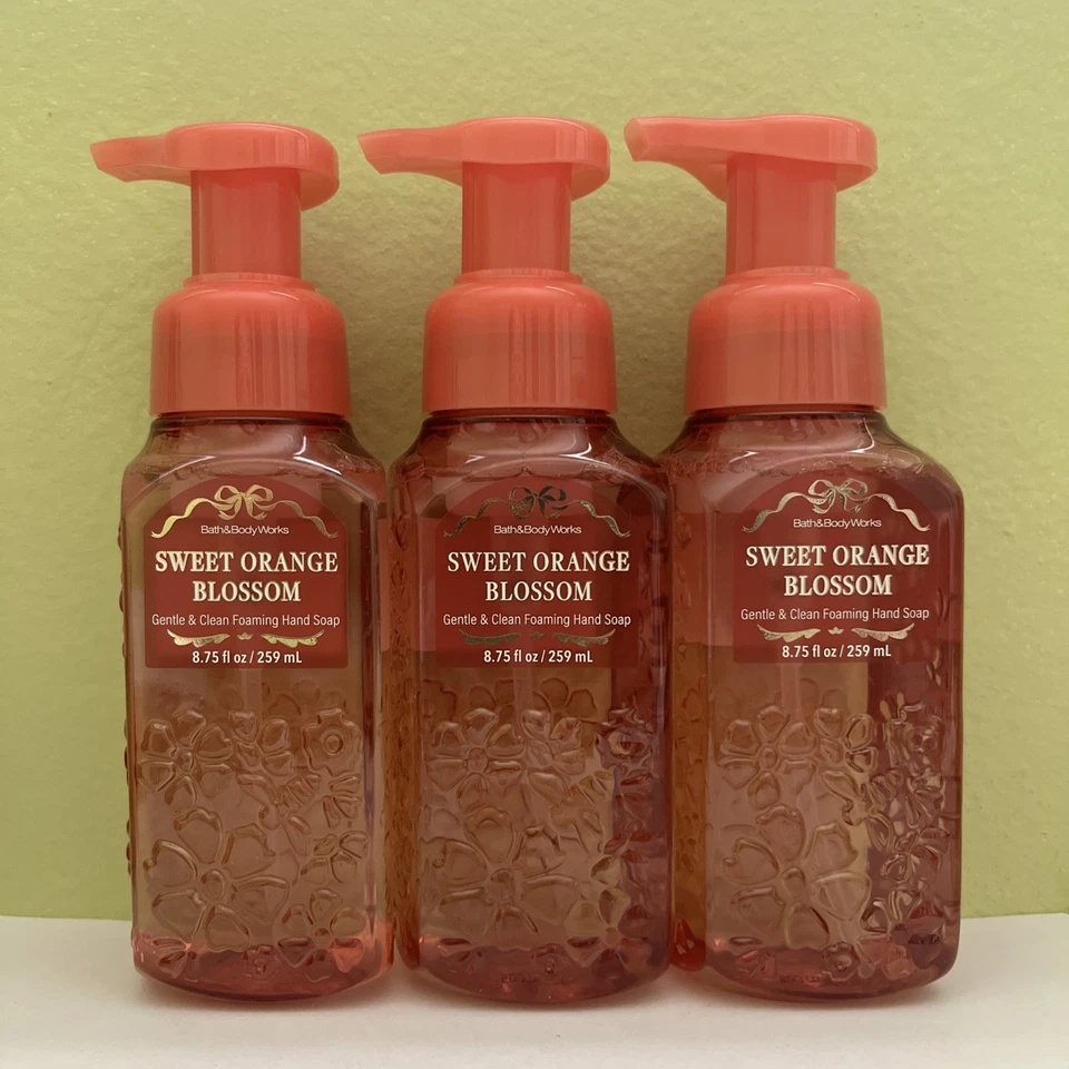 (3) Bath & Body Works SWEET ORANGE BLOSSOM Gentle Foaming Hand Soap 8.75oz NEW - Image 1 of 1
