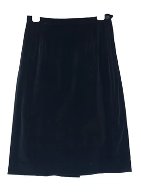 Falda lápiz terciopelo negro vintage años 70 S M hasta la rodilla algodón cintura alta Foto 1 de 4