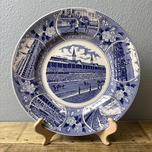 1977 1st Annual Kentucky Derby Plate Staffordshire England Blue Transfer Ltd Ed - Bild 1 von 9