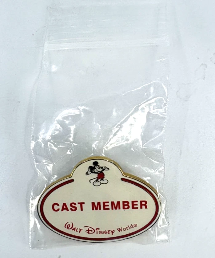 Disney Cast Exclusive Name Tag Mickey Character “Cast Member” Pin 2002 NEW NEW - Image 1 of 4