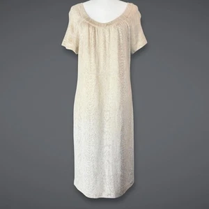 St John Santana Knit Lagenlook Old Money Beige Career Dress Office Size 10 Wool - Picture 1 of 6