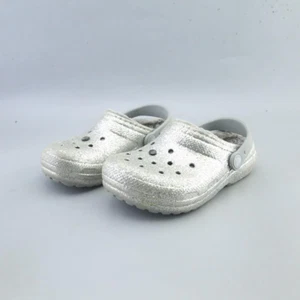 CROCS CLASSIC LINED GLITTER CLOG Grey - Picture 1 of 3