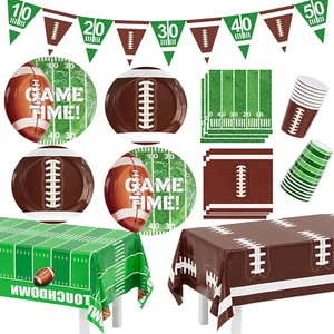 Football Party Decorations Super Bowl Party Decoration Set Includes Dinner Pl... - Picture 1 of 1