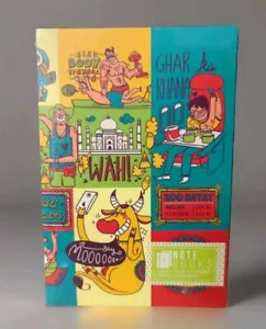 NEW Notebook Journal Blank Paper Doodle Book 7×5" India Humor Cover Khana Ghar - Picture 1 of 4