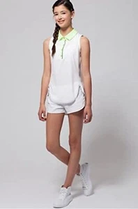 IVIVVA LULULEMON Girls White/Bright Green Athletic Tank Top Size 8 - Picture 1 of 9