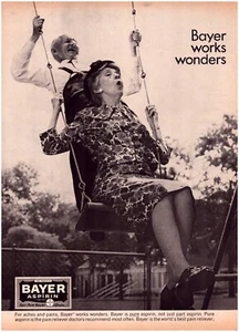 Print Ad Bayer Aspirin 1965 Old Couple Swing Full Page Magazine 10.5"x13.5" - Picture 1 of 1