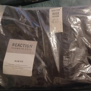 Kenneth Cole Reaction Men's Slim Fit Urban Dress Pants Black Size 36x30 - Picture 1 of 4
