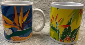 Hilo Hattie Hawaii Blumen Tassen 2er Set Vintage 10 Unzen Tassen - Bild 1 von 5