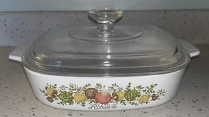 VINTAGE CORNING WARE L'ECHALOTE A-8-B SPICE OF LIFE AUFLAUFFORM 8 X 8 X 1 3/4 - Bild 1 von 7