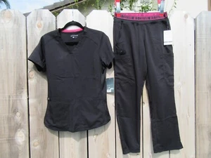 Brand New Medcouture Touch Black Scrubs Top Size Small Pants Size SP - Picture 1 of 19