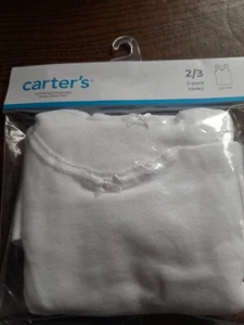 Carter's Girls Toddler Size 2/3 White Tag Free Cotton Tanks 2 Pack NWT - Picture 1 of 2