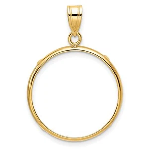 2008 $10 1/4 oz American Buffalo Prong Set Plain Polished Coin Bezel in 14k Gold - Picture 1 of 7