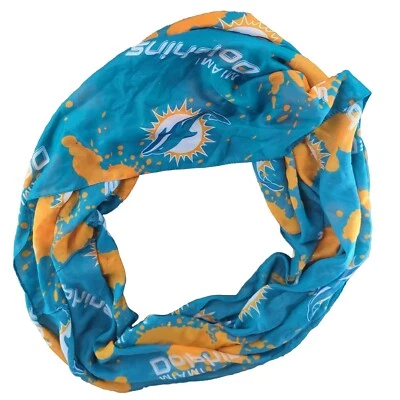 Miami Dolphins Infinity Bufanda Logo Estampado Completo Damas Moda NFL Talla Única Foto 1 de 4