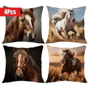 NEW horses Pillow Covers 18 X 18 Inches Set of 4 - - Picture 1 of 3
