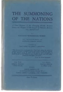 THE SUMMONING OF THE NATIONS ELISABETH WOODBRIDGE MORRIS LEAGUE OF NATIONS 1934 - Picture 1 of 9