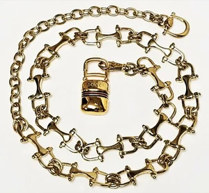 Vintage 1970's GUCCI Bridle Bit Gold Plated Adjustable BELT Hidden Box Charm - Picture 1 of 12
