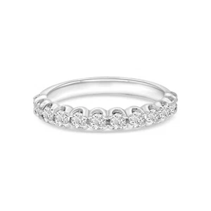 Fascia per buttercup oro bianco 14k con 0,59 CT di diamanti - Foto 1 di 2