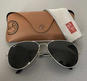 Ray Ban sunglasses aviator, 3025, L 62mm,Silver Frame / Black Lens, Pre-owned, - Picture 1 of 6