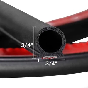 3/4inch D Shape Car Door Rubber Weather Stripping Self-Adhesive Soundproof Seal - Bild 1 von 24