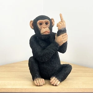 Monkey Ornament Large Rude Swearing Giving Middle Finger Figurine Animal Chimp - Picture 1 of 9