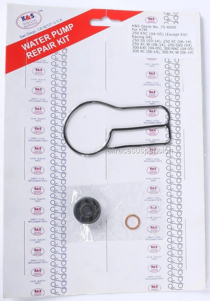 Kit de reparación de juntas de bomba de agua K&S KTM 300MXC EXC XCW 75-6005 Foto 1 de 1