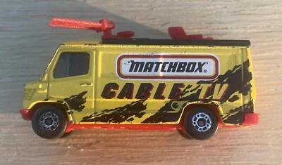 VINTAGE 1989 Matchbox Mercedes TV News Truck 1/73 Scale Diecast Yellow - Image 1 of 4
