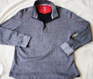 Robert Graham Pullover Herren Large Skull Pulli 1/4 Zip grau Strick Mock Neck - Bild 1 von 11