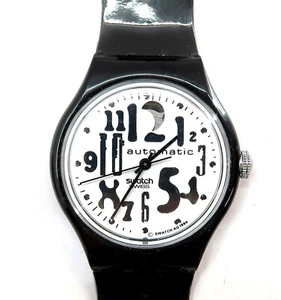 Swatch Automatic Watch BLACK BOARD SAB103 Circa 1995 NOS ~ NO CASE OR PAPERS - Picture 1 of 7