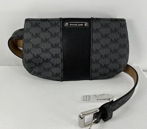 Michael Kors regolazione in finta pelle. Borsa da cintura/Fanny Pack logo MK S/M nero/grigio - Foto 1 di 10