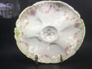 Antique Bohemian Molded & Pearled Porcelain Oyster Plate Austria c.1880s - Picture 1 of 12