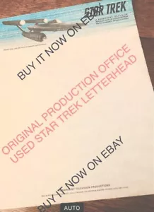Star Trek TOS Orig Paramount Produzione Usato/Letterhead Raro anni 60 NBC TV 1966, - Foto 1 di 6