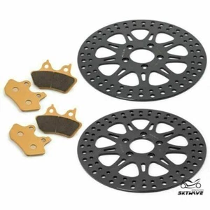 Front Rear 11.5" Brake Rotors & Pads for Harley FLSTC Heritage Classic 2000-2007 - Picture 1 of 12