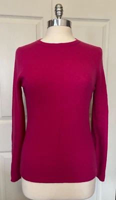 Женский свитер Peck & Peck 2 слоя 100% кашемир фуксия вырез лодочкой размер средний - Изображение 1 из 4