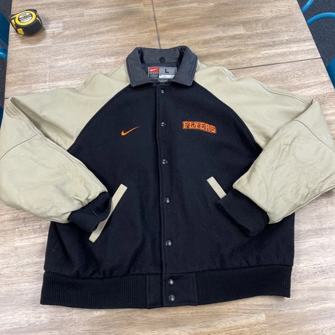 Nike Philadelphia Flyers Wool Leather Varsity Jacket Size Large Team Nike Cover