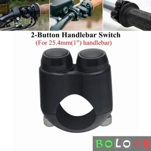 2-Button 1" Handlebar Momentary Switch For Harley Dyna Softail Sportster Bobber - Picture 1 of 8