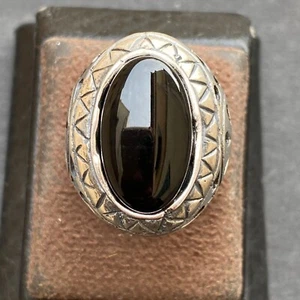 handmade vintage 925 Sterling Silver mens ring black onyx stone all sizes - Picture 1 of 11