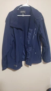 Eddie Bauer Jacket Mens Medium Navy Blue Goretex Lined EB TEK Coat - Picture 1 of 5