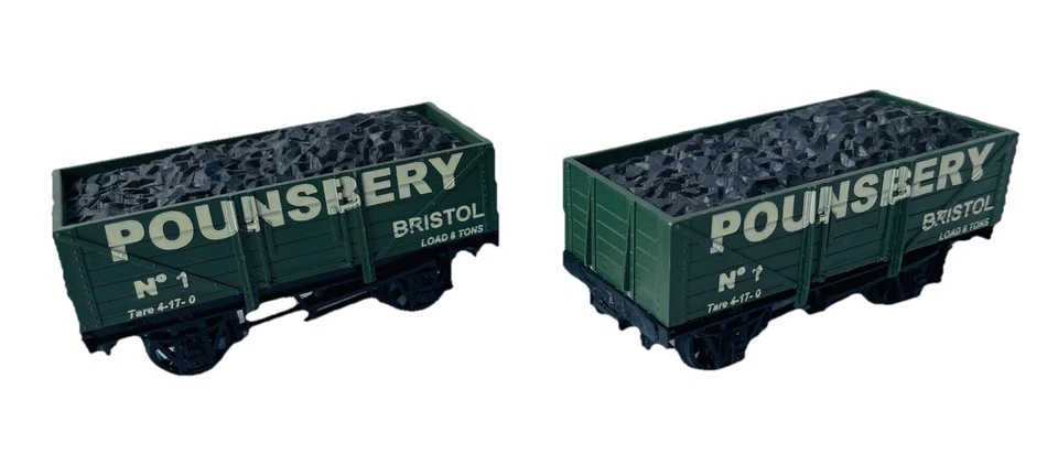 Грузовые вагоны 3x HO Dapol, 5 открытых угольных вагонов с досками - Pounsbery Bristol - GC - Изображение 1 из 4