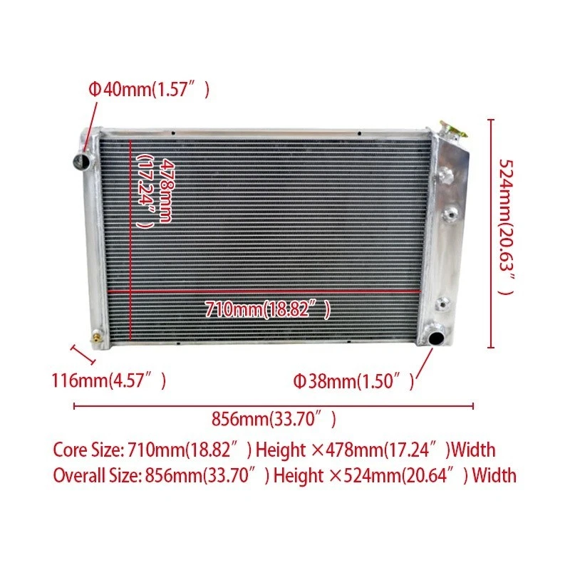 Radiador de aluminio de 3 filas para camioneta Chevy/GMC CK 1978-1991 V8 Foto 1 de 4