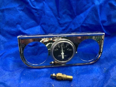 Stewart Warner 2-1/16 Inch Deluxe Electric Water Temp Gauge 3 GAUGE BEZEL CHROME - Image 1 of 3