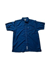 VTG Ezekiel Mens Blue Y2K Short Sleeve Collared Button Up Size Large - Picture 1 of 6