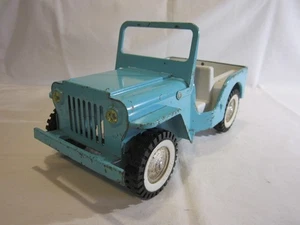 Vintage 1960's Blue Metal Tonka Truck JEEP Runabout Boat Hauler Vehicle - Picture 1 of 7