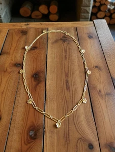 Collana Ann Taylor fermacarte tono oro catena fiore 36,25"  - Foto 1 di 8