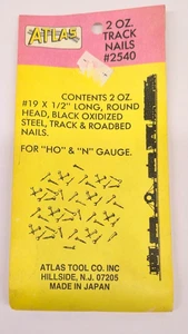 Atlas 2 Oz. Track Nails Black Oxidized Steel, Track & Roadbed #2540 HO Scale NEW - Picture 1 of 2