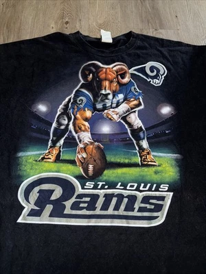 Vintage NFL St. Louis Rams Football Liquid Blue T-Shirt Size 3XL Football Season - Image 1 of 4