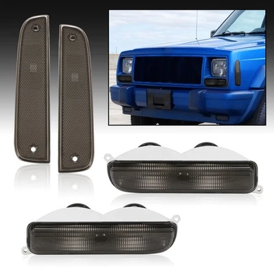 Luces de esquina delanteras de humo para Jeep Cherokee XJ 97-01 + luces de señal de parachoques izquierda y derecha Foto 1 de 4