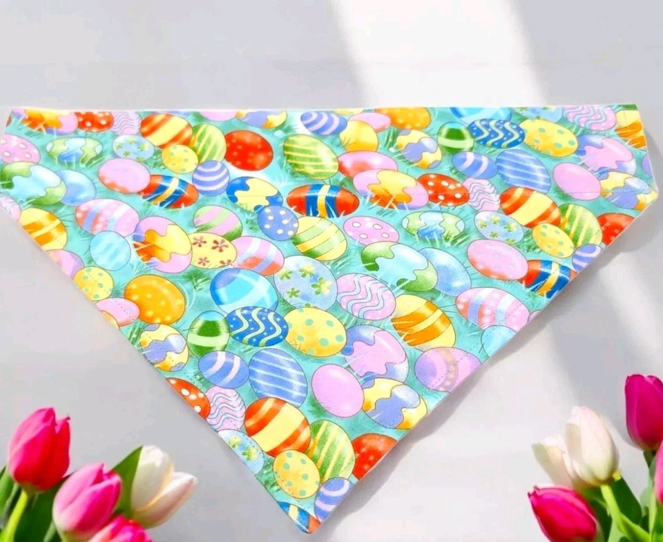 Huevos de Pascua Perro Bandana Primavera SOBRE EL COLLAR Bandana Slide Bandana huevo Foto 1 de 4