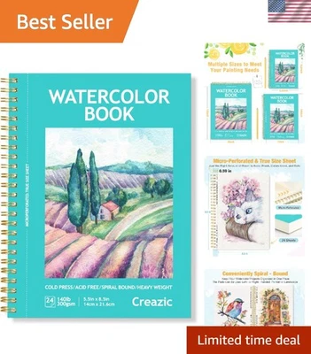 Almohadilla creativa para bocetos de acuarela - 24 hojas, 140 lb, opciones fáciles de rasgar Foto 1 de 4