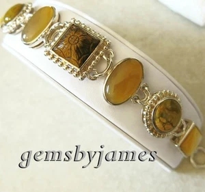 Bracelet WHITNEY KELLY Natural Multigem 925 STERLING SILVER TOGGLE BANGLE 7"- 8" - Picture 1 of 11